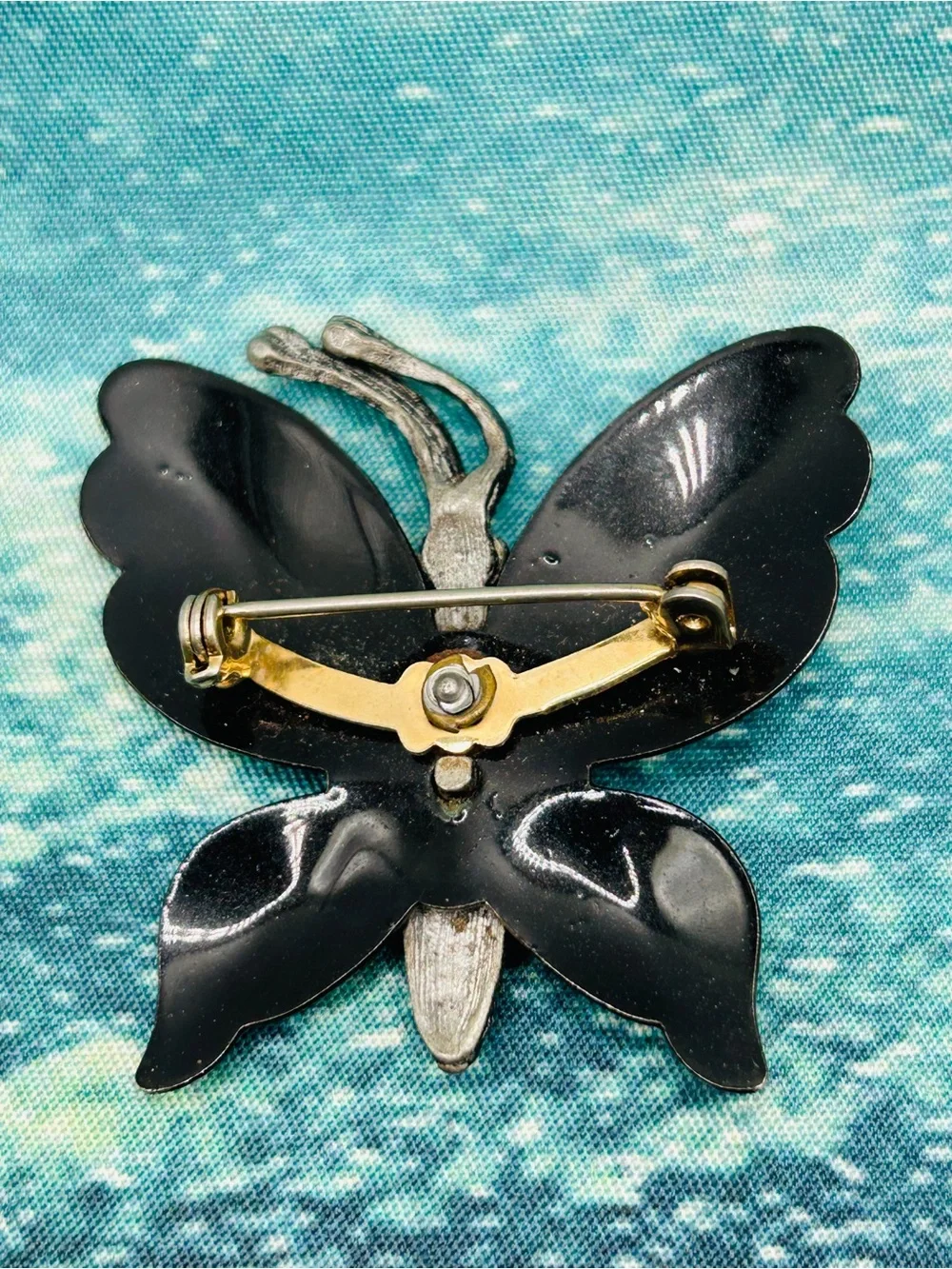 Five Piece Assorted Butterfly Brooch Pin Set - Multicolor Metals Gold Monet Sign